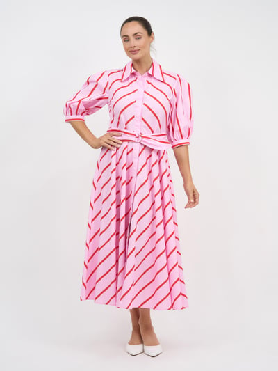 Bianca Belted Dress Pink Leoni