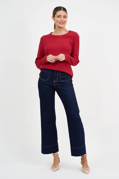 Metallic Ribbed Knit Top Berry Liberty Rose