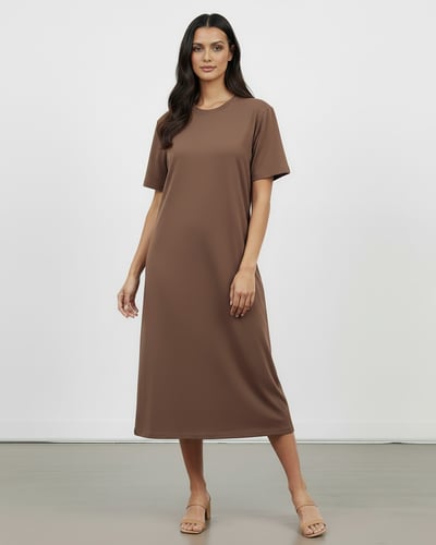 Cotton Jersey Dress Chocolate Liberty Rose