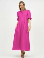 Maxi Linen Shirt Dress Yellow Liberty Rose