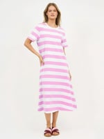 Cotton Jersey Stripe Dress Orchid Liberty Rose