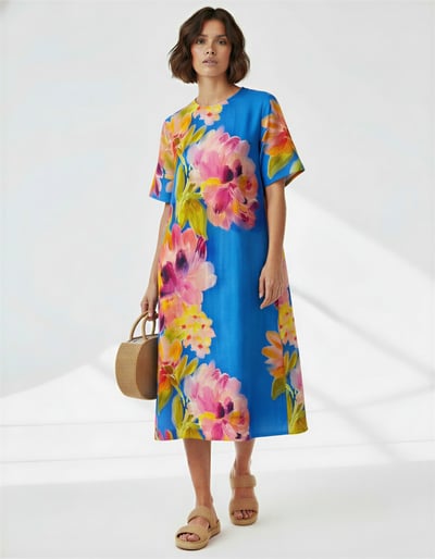 Lyocell Relaxed Dress Royal Blue Liberty Rose