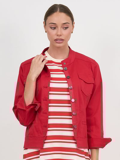 Denim Jacket Red Threadz