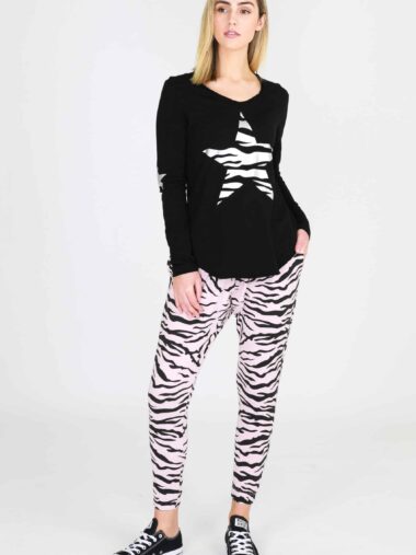 Zebra Star Tee Black 3rd Story Clothing