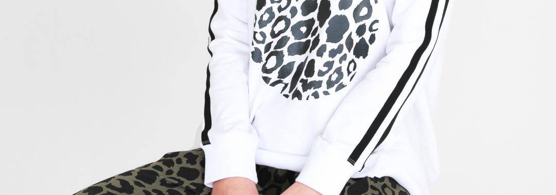 Leopard Circle Sweater White 3rd Story Clothing