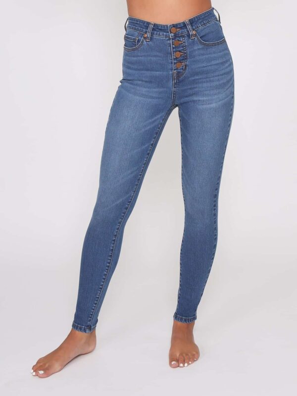 Button Slim Denim Jean Blue Monaco Jeans