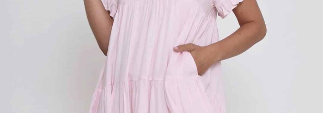 Ruffle Jade Dress Blush Leoni