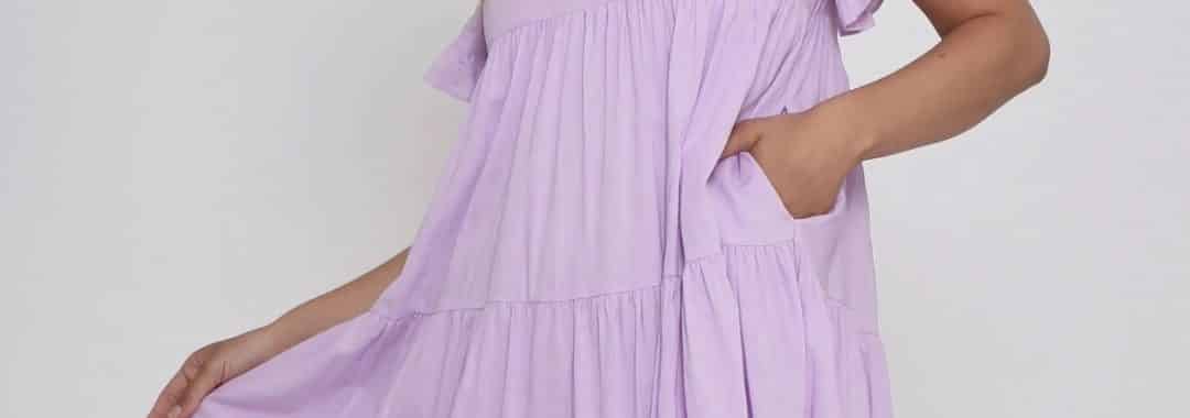 Ruffle Jade Dress Purple Leoni