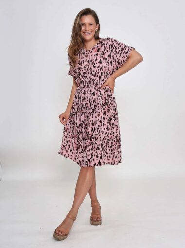 Ruffle Dress Pink Leoni