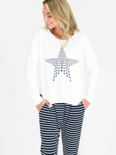 Mini Star Sweater White 3rd Story Clothing