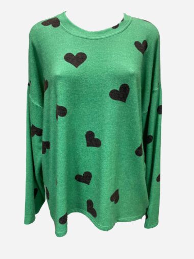Heart Knit Green La Strada
