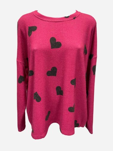 Heart Knit Pink La Strada