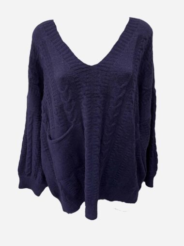 Soft Cable Knit Navy Worthier