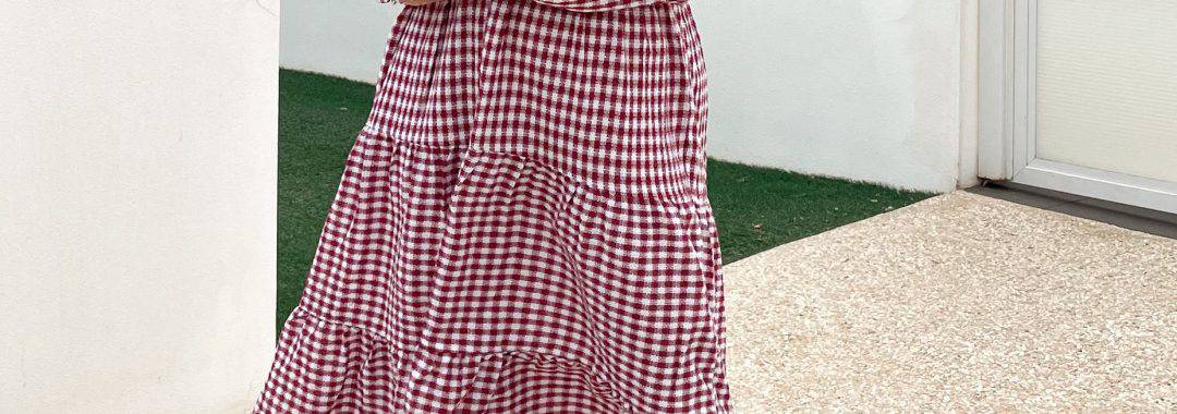 Gingham Float Dress Berry