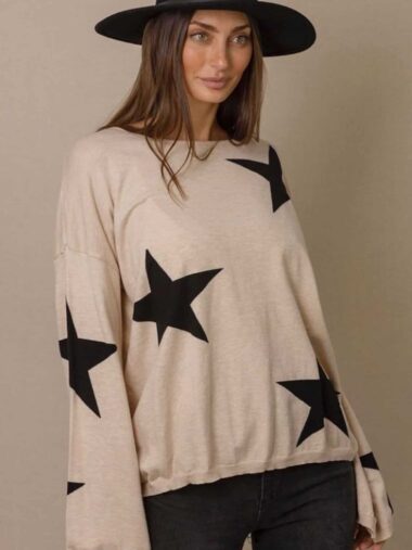 Multi Star Knit Beige Love Lily The Label