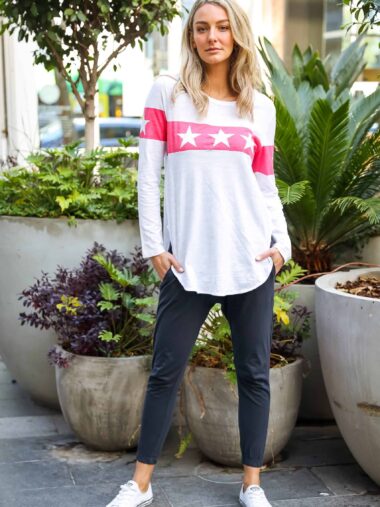 Star Stripe Tee Pink 3rd Story Clothing