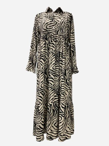 Zebra Dress Beige