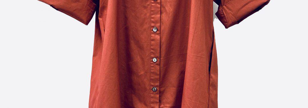 Cotton Shirt Dress Rust Worthier