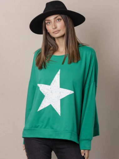 Crackle Star Sweat Green Love Lily The Label