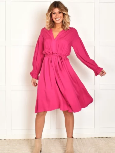 Freya Midi Dress Pink Adorne