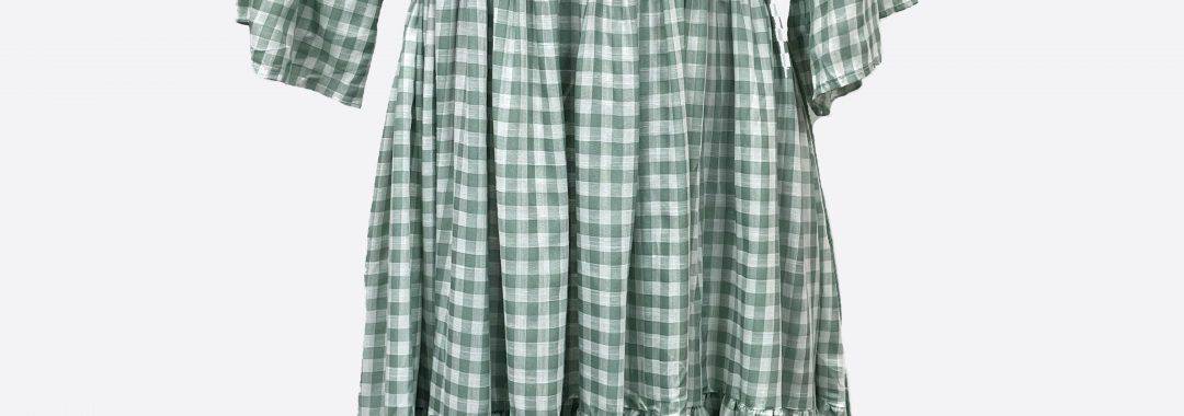 Tassel Gingham Dress Mint Worthier