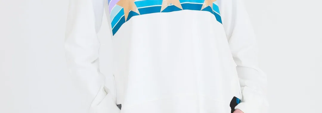 Colour Stripe Star Sweater White 3rd Story Clothing