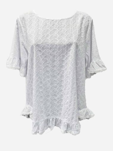 Broderie Ruffle Top White Worthier