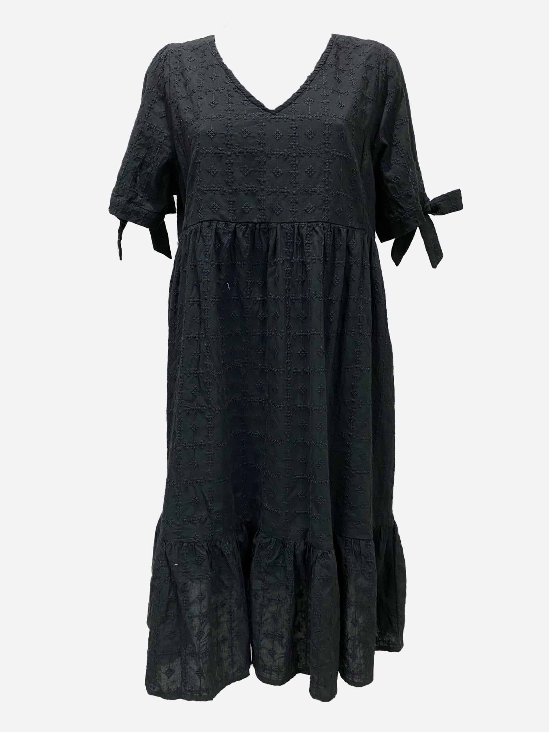 Tie Sleeve Dress Black Worthier