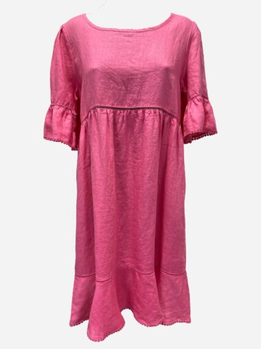 Lace Trim Dress Pink Worthier