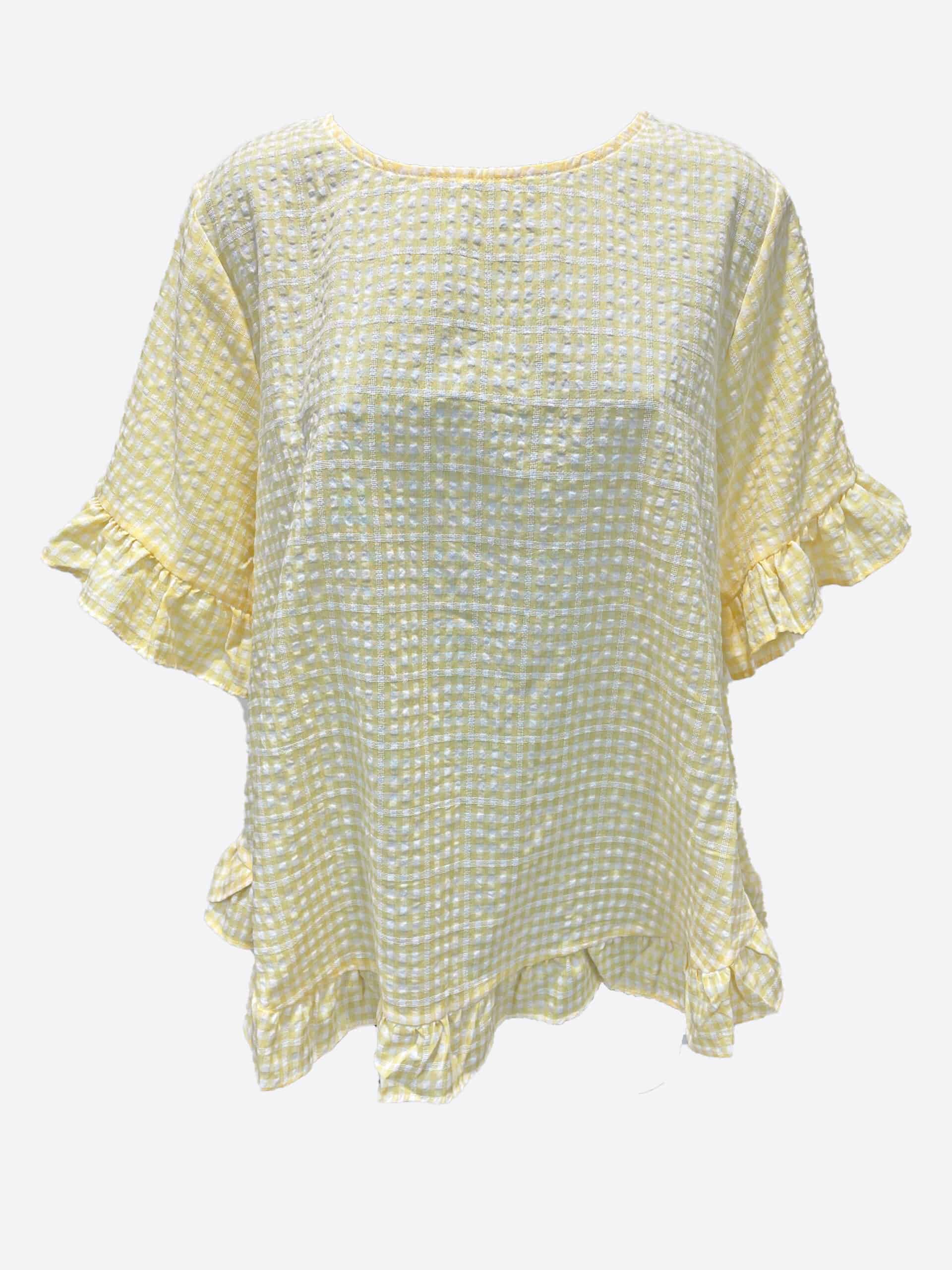 Cotton Ruffle Top Yellow Worthier