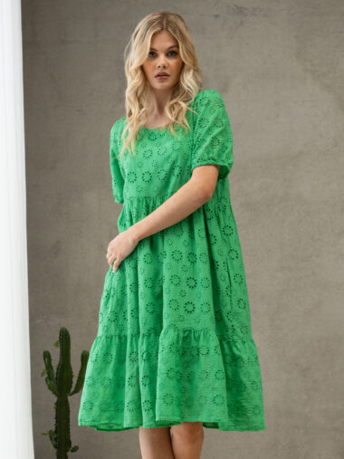 Broderie Anglaise Dress Green Worthier