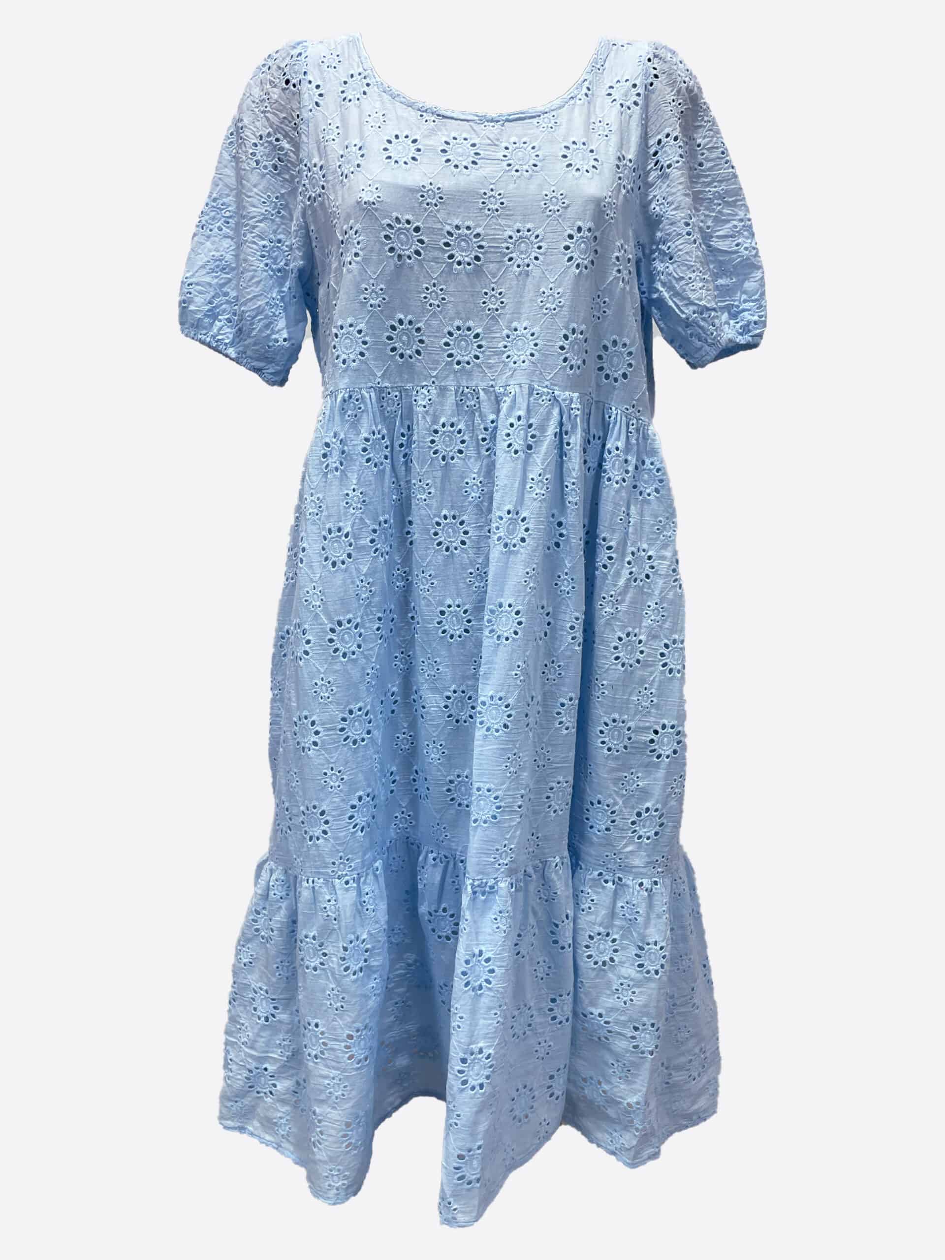 Broderie Anglaise Dress Sky Blue Worthier