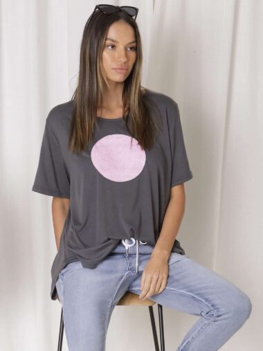 Circle Sequin Tee Pink Love Lily The Label