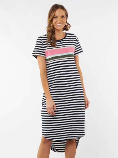 Stripe Jersey Dress Navy Elm Lifestyle