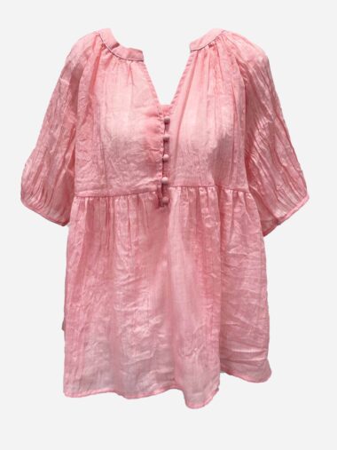 Button Front Top Pink Worthier