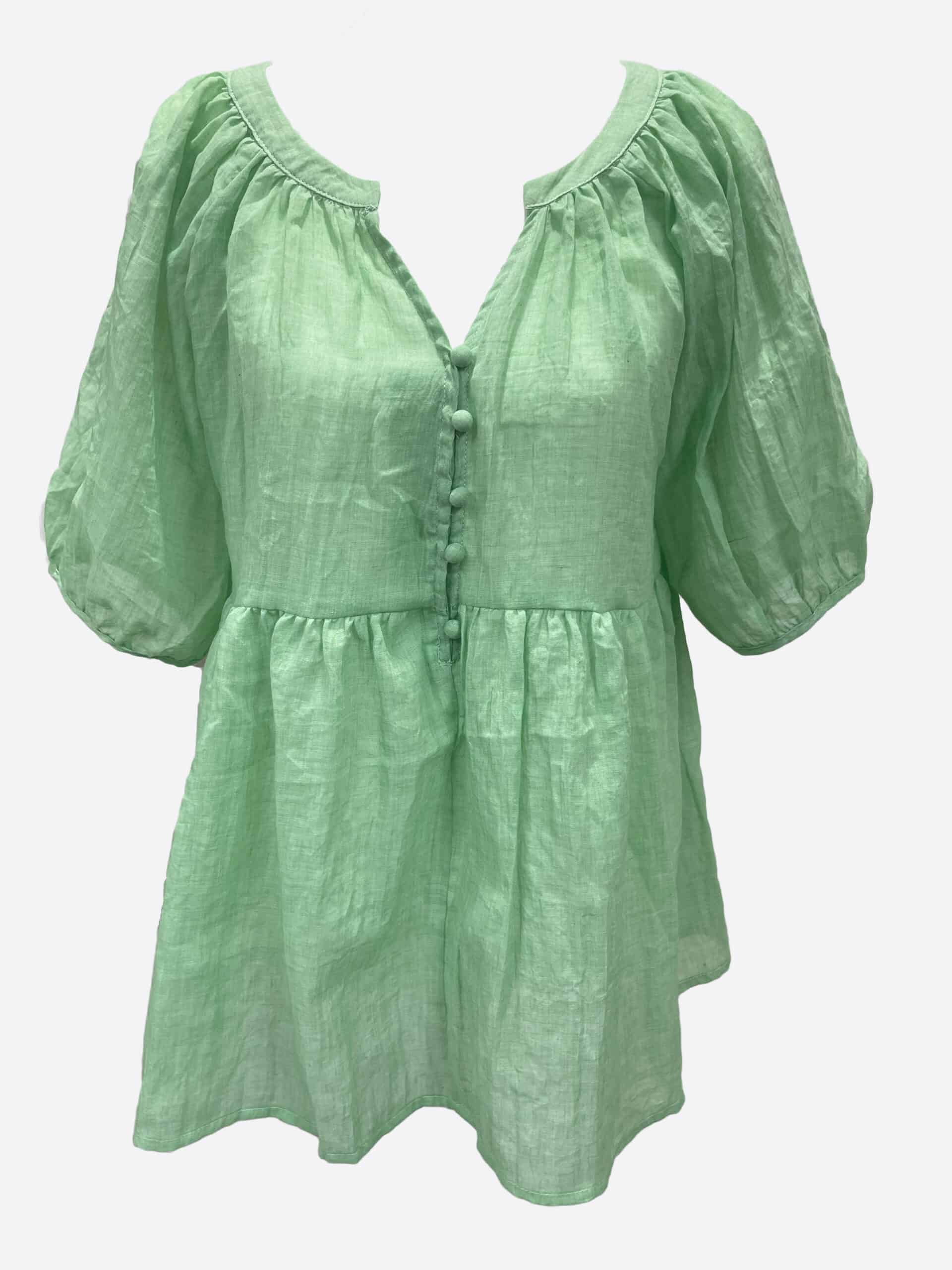 Button Front Top Green Worthier