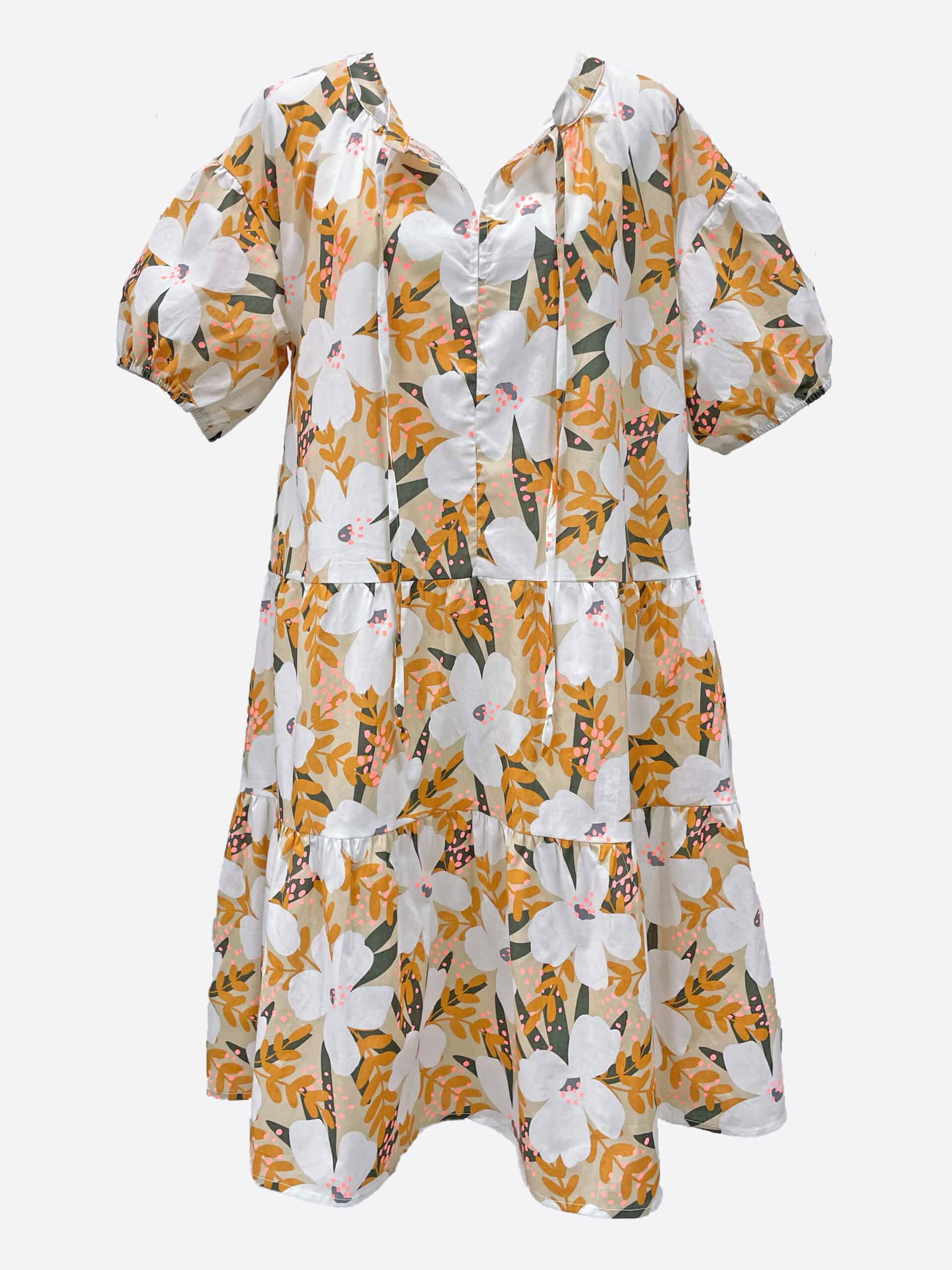 Print Tie Dress Yellow Worthier