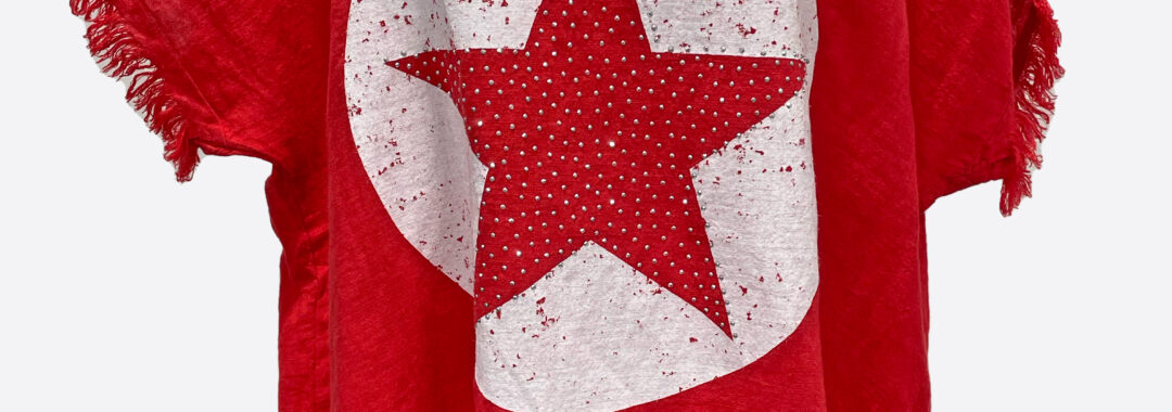 Cotton Star Vee Tee Red La Strada