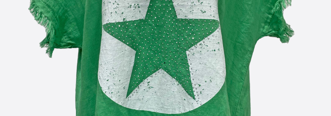 Cotton Star Vee Tee Green La Strada