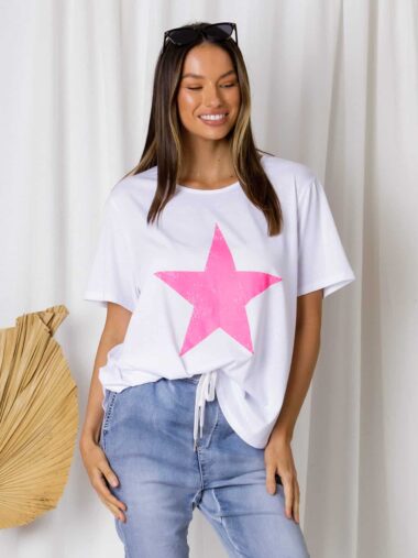 Star Cotton Tee White Love Lily The Label