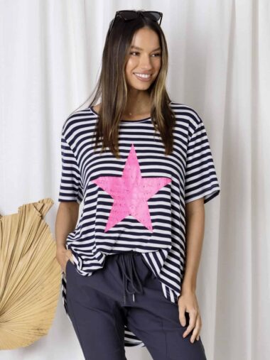 Star Cotton Tee Stripe Love Lily The Label