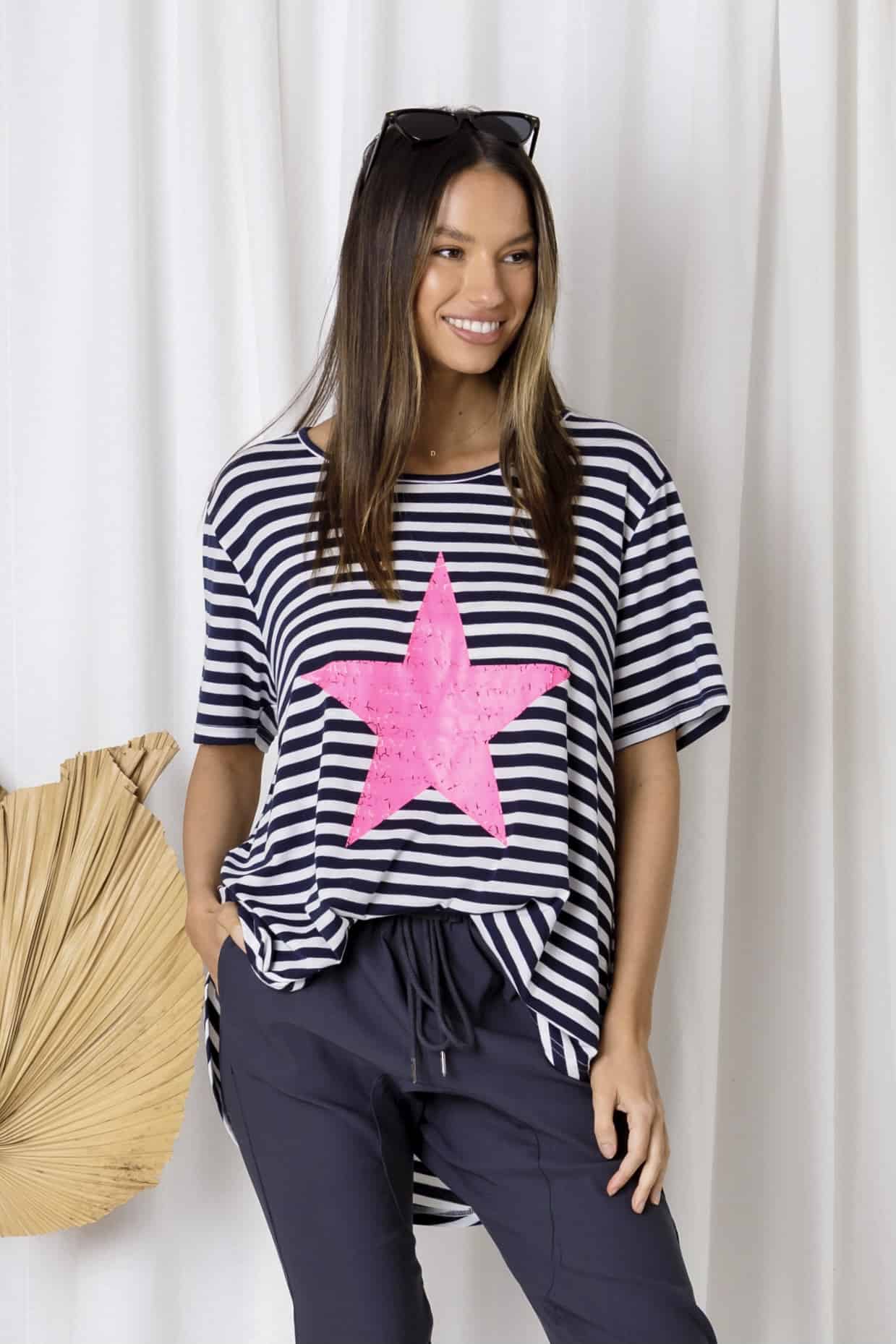 Star Cotton Tee Stripe Love Lily The Label