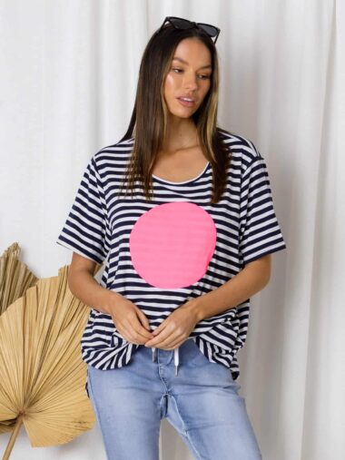 Circle Cotton Tee Stripe Love Lily The Label