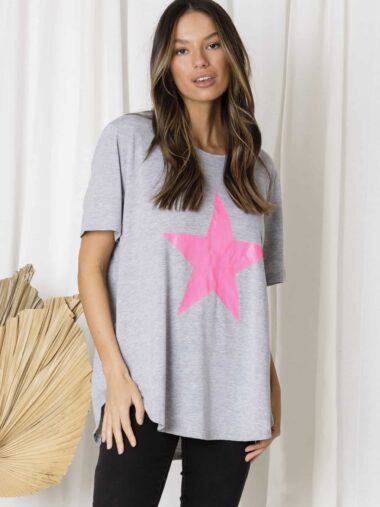 Star Cotton Tee Grey Love Lily The Label