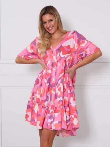 Byron Print Dress Pink Leoni
