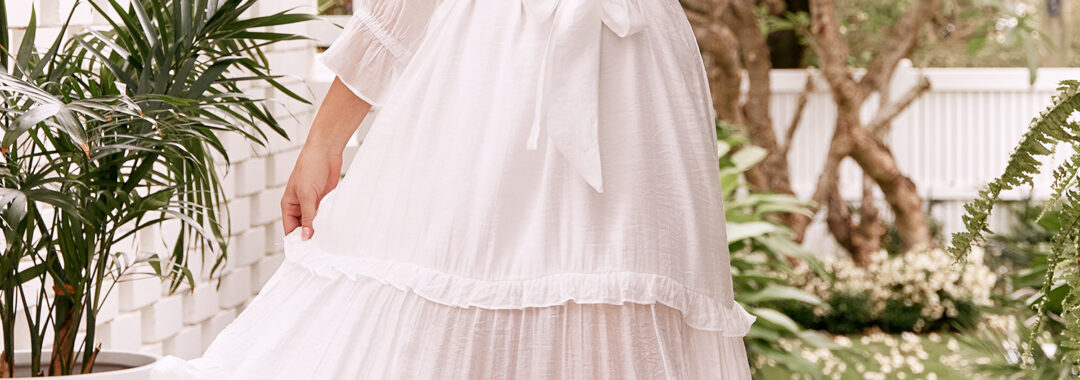 Sheer Frill Dress White Adorne