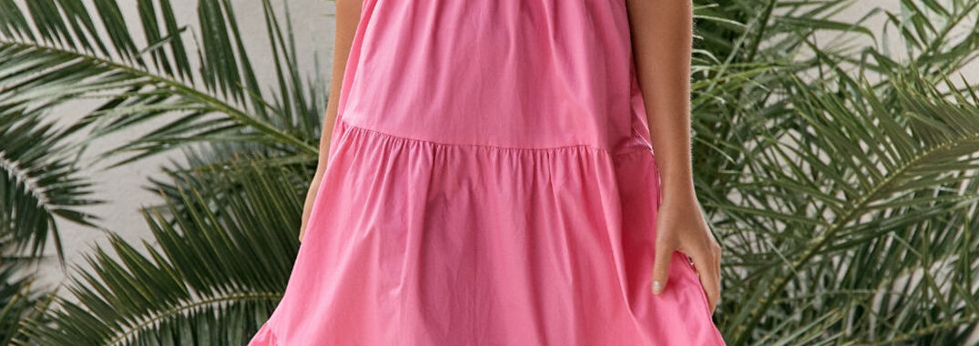 Lilly Poplin Dress Pink Adorne