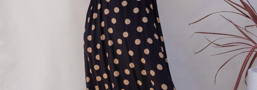 Pia Polka Midi Dress Black Love Lily The Label