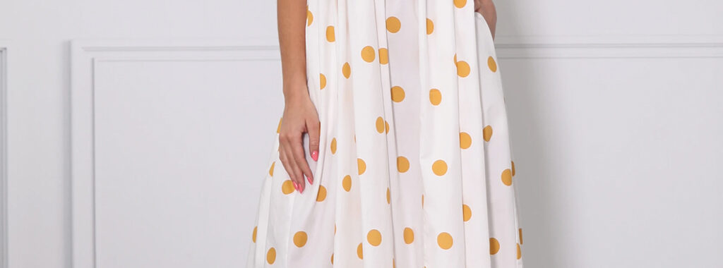 Polka Dot Sleeveless Dress Yellow Leoni