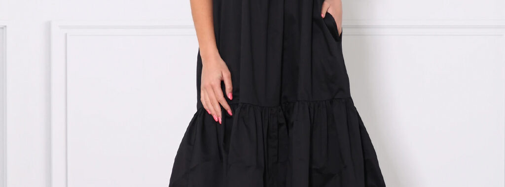 Square Neck Dress Black Leoni